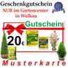 Geschenkgutschein gültig nur im Gartencenter in Wulkau