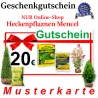 Geschenkgutschein nur gültig im Online-Shop Heckenpflaznen Mencel