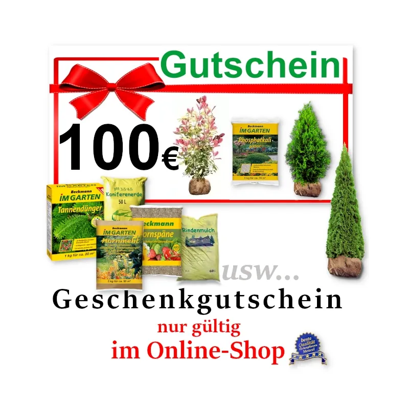 Gutschein 100 € nur gültig im Online-Shop Heckenpflanzen Mencel