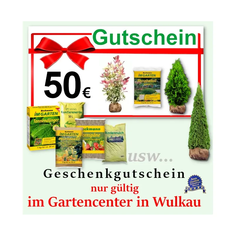 Gutschein 50 € für die Gärtnerei in Wulkau