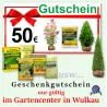 Gutschein 50 € für die Gärtnerei in Wulkau