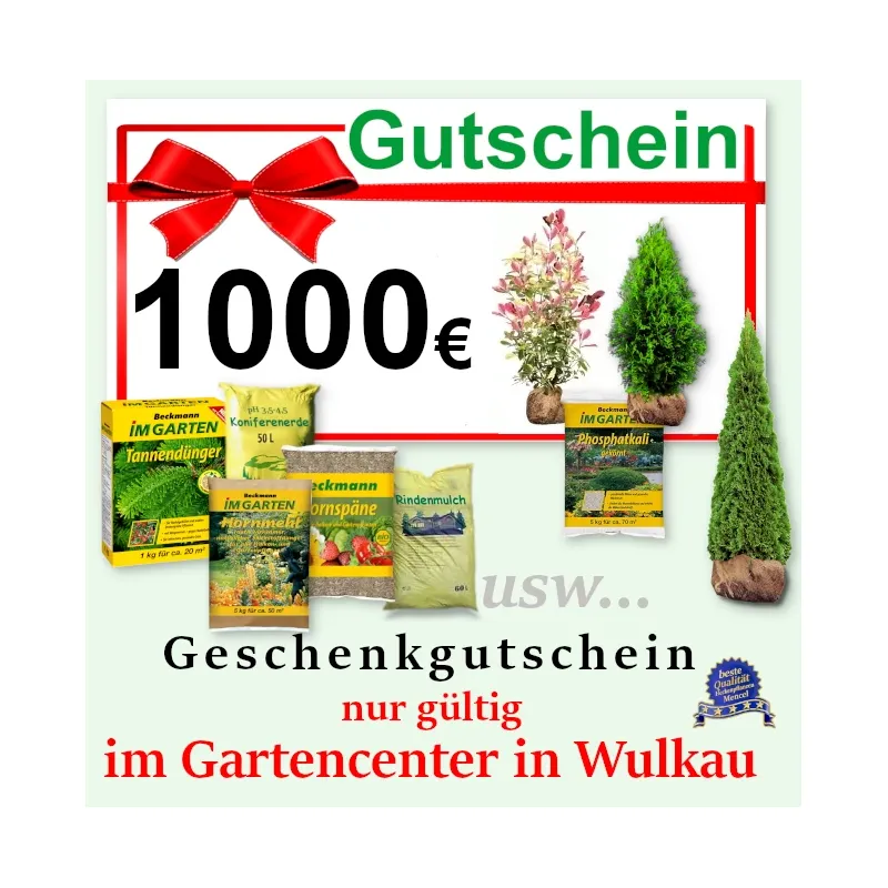 Gutschein 1000 € für die Gärtnerei in Wulkau