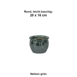 Nelson grün Rund, leicht bauchig 20 x 16 cm