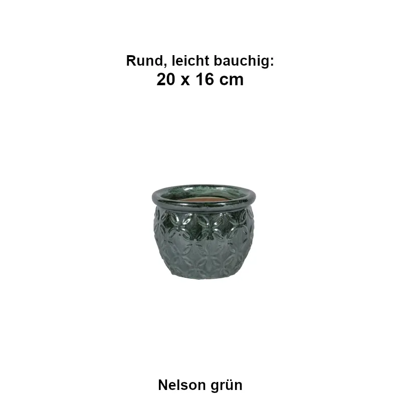 Nelson grün Rund, leicht bauchig 20 x 16 cm