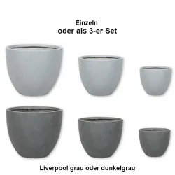 Liverpool einzeln grau oder dunkelgrau - Einzeln oder als 3-er Set