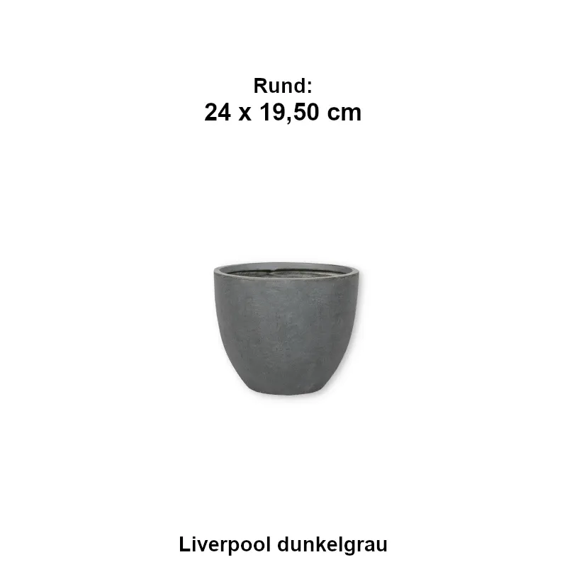 Liverpool dunkelgrau - rund  24 x 19,50 cm