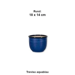 Treviso aquablau - rund  18 x 14 cm