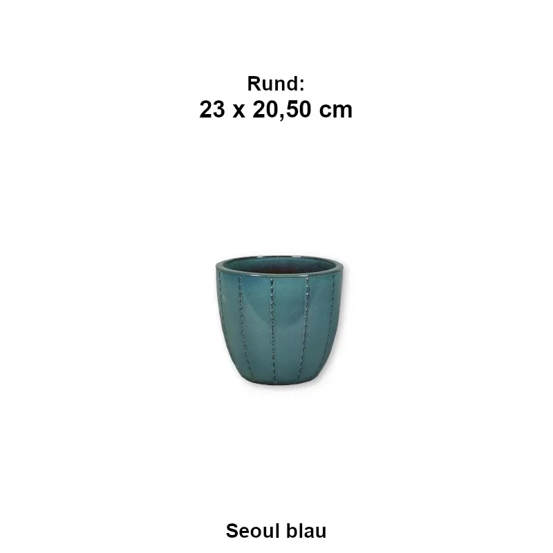 Seoul blau - rund 23 x 20,50 cm