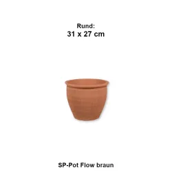 LSP-Pot Flow braun - rund  31 x 27 cm