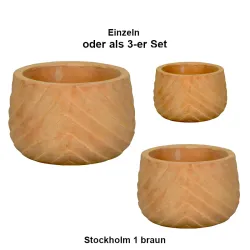 Stockholm 1 braun als 3-er Set