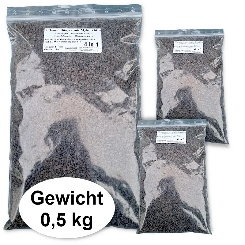 Pflanzendünger mit Mykorrhiza 0,5 kg Vertrieb und Abfüllung Heckenpflaznen Mencel