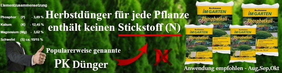 Herbstdünger für jede Pflanze enthält keinen Stickstoff (N), Popularerweise genannte PK Dünger